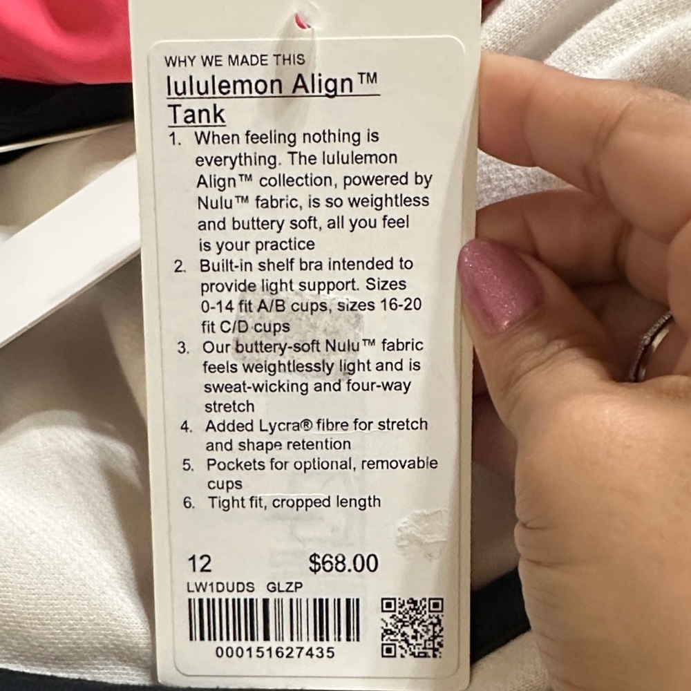 Lululemon Align Tank Top *Light Support, A/B Cup size 12 - Picture 6 of 6
